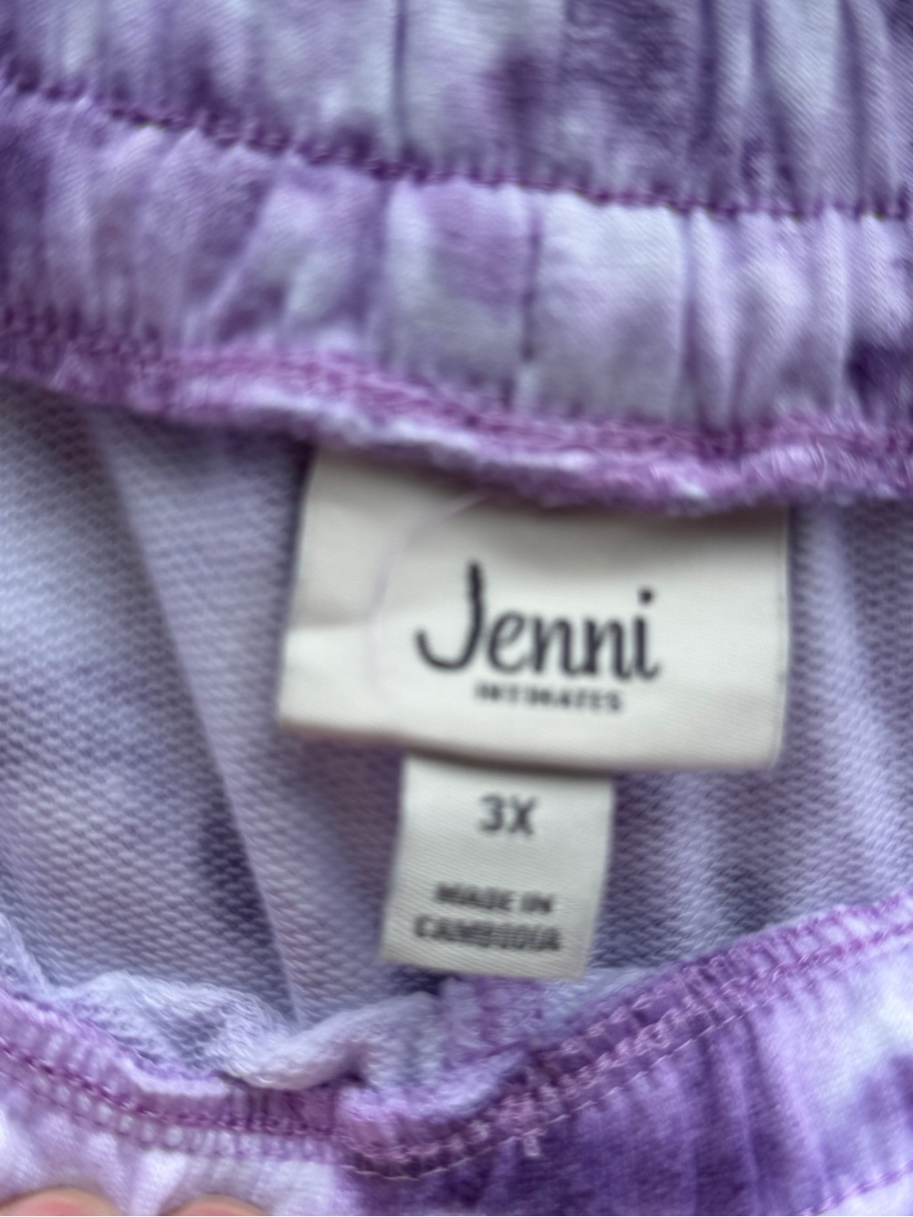 Ladies Purple Tie-Dye Pajama Set - Short Sleeve Top & Jogger Pants - Picture 5 of 6